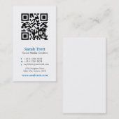 青く白いqrのコード・イメージ媒体の名刺 名刺 (正面/裏面)