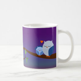 青く眠いフクロウのパーソナライズなマグ コーヒーマグカップ