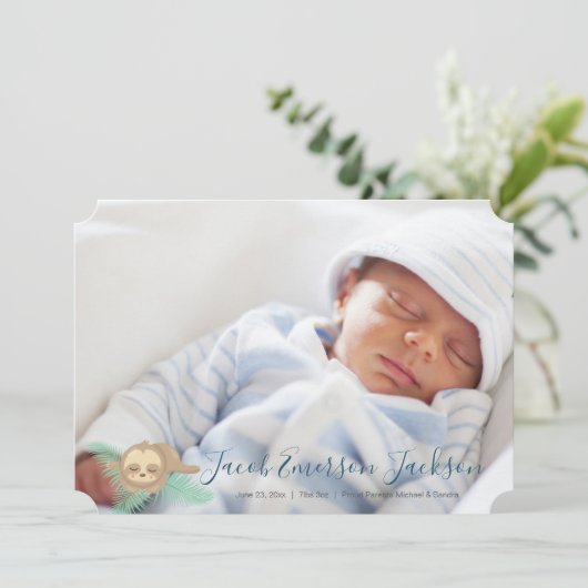 青く眠いベビーの怠惰のベビーの写真の発表 案内状 (スタンド正面)