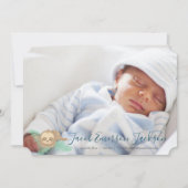 青く眠いベビーの怠惰のベビーの写真の発表 案内状 (正面)