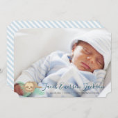 青く眠いベビーの怠惰のベビーの写真の発表 案内状 (正面/裏面)