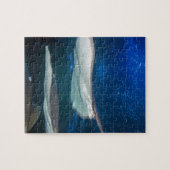 青く穏やかな海のアカエイ ジグソーパズル (横)