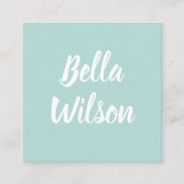 青く粋でシンプルでモダンな最小主義のパステル スクエア名刺