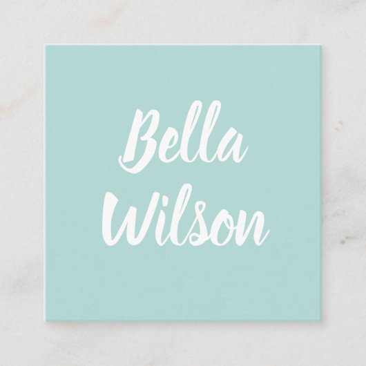 青く粋でシンプルでモダンな最小主義のパステル スクエア名刺 (正面)