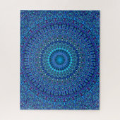 青く精神的な花園の曼荼羅 ジグソーパズル (縦)