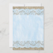 青く素朴なレースの結婚式招待状 招待状 (裏面)