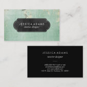 青く素朴なヴィンテージのプロフェッショナル 名刺 (正面/裏面)