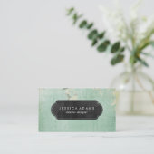 青く素朴なヴィンテージのプロフェッショナル 名刺 (スタンド正面)