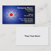 青く累進的な背景に対する赤い原子 名刺 (正面/裏面)