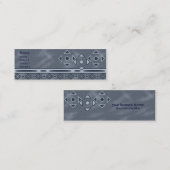 青く細いプロフィールカードの陰 スキニー名刺 (正面/裏面)