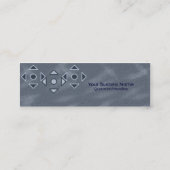 青く細いプロフィールカードの陰 スキニー名刺 (裏面)