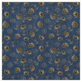 青く航海のなパターン ファブリック