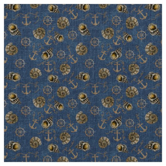 青く航海のなパターン ファブリック (見本)