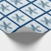 青く航海のな調子のヒトデ ラッピングペーパー (角)