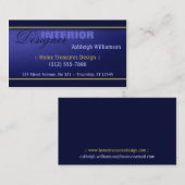 青く贅沢なインテリア・デザイナーの名刺 名刺 (正面/裏面)