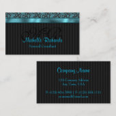 青く贅沢なレース 名刺 (正面/裏面)