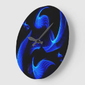 青く軽い催しの柱時計 ラージ壁時計 (傾斜)