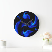 青く軽い催しの柱時計 ラージ壁時計 (ホーム)