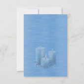 青く輝く洗練されたスパークルフレーム 出欠カード (裏面)