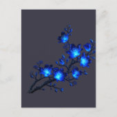 青く輝く花の枝 ホリデーポストカード (正面)