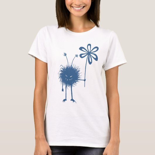 青く邪悪な花の虫の女性 Tシャツ (正面)