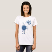 青く邪悪な花の虫の女性 Tシャツ (正面フル)