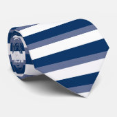 青く青および白く横ストライプのなタイ ネクタイ (ロール)