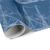 青く高い帆船の青写真 ラッピングペーパー (ロールコーナー)