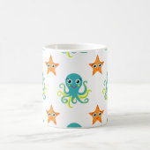 青く黄色いタコ; オレンジヒトデ コーヒーマグカップ (中央)