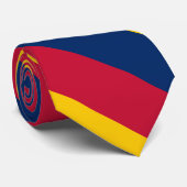 青く黄色および赤い大学ストライプ ネクタイ (ロール)