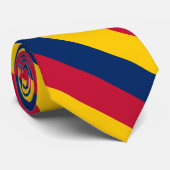 青く黄色および赤い大学ストライプ ネクタイ (ロール)