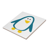青く黄色くかわいいペンギンのアニメーションのイラストレーション タイル (側面)