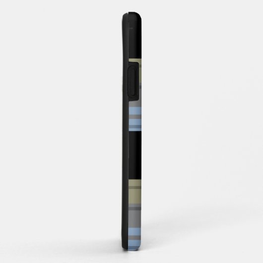 青く黄色く黒い格子縞のモノグラムのiPhone 5の箱 Case-Mate iPhoneケース (裏面/右)