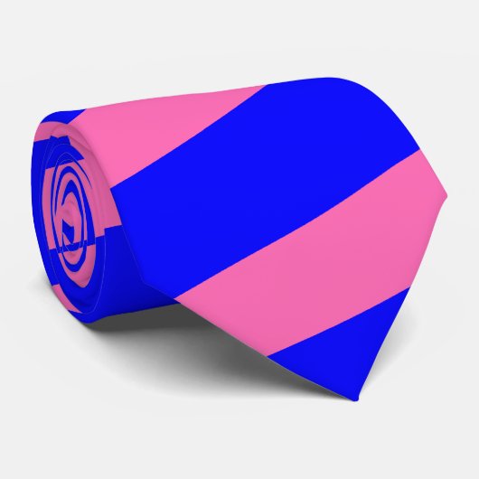 青く、ピンクのストライプのなタイ(厚く縞で飾ります) ネクタイ (ロール)