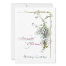 青く、ピンクのヴィンテージの花の結婚