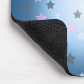 青く、ピンクの星パターンmousepad マウスパッド (コーナー)