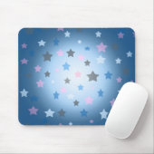 青く、ピンクの星パターンmousepad マウスパッド (マウス)