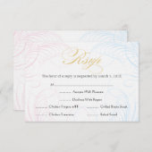 青く、ピンク洗礼か最初聖餐RSVP | 出欠カード (正面/裏面)