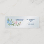 青く、ピンク、白い花の花の名刺 スキニー名刺 (裏面)