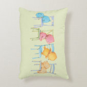 青く、ピンク、黄色い、およびヒグマの演劇 アクセントクッション (正面(垂直))