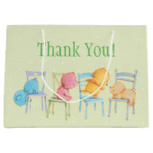 青く、ピンク、黄色い、およびヒグマの演劇 ラージペーパーバッグ (正面)