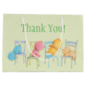 青く、ピンク、黄色い、およびヒグマの演劇 ラージペーパーバッグ (裏面)