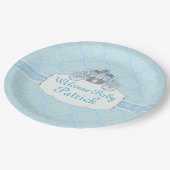 青く、小さい王子、ベビーシャワー、紙皿 ペーパープレート (アングル)