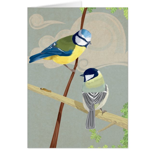 青く、素晴らしいシジュウカラ (正面)