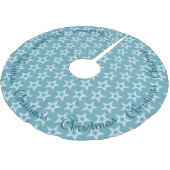 青く、銀製のクリスマスの星 ブラッシュドポリエステルツリースカート (アングル)