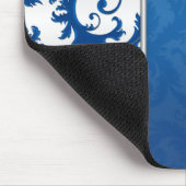 青く、銀製のダマスク織のマウスパッド マウスパッド (コーナー)