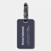 青く、銀製の世界地図のエレガントな荷物のラベル ラゲッジタグ (裏面縦)