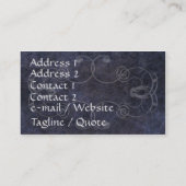 青く、銀製の優雅 名刺 (裏面)