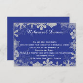 青く、銀製の雪片の結婚式のリハーサル 招待状 (正面/裏面)