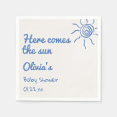 青ここ来で息子の手の赤ん坊シャワー スタンダードカクテルナプキン (正面)